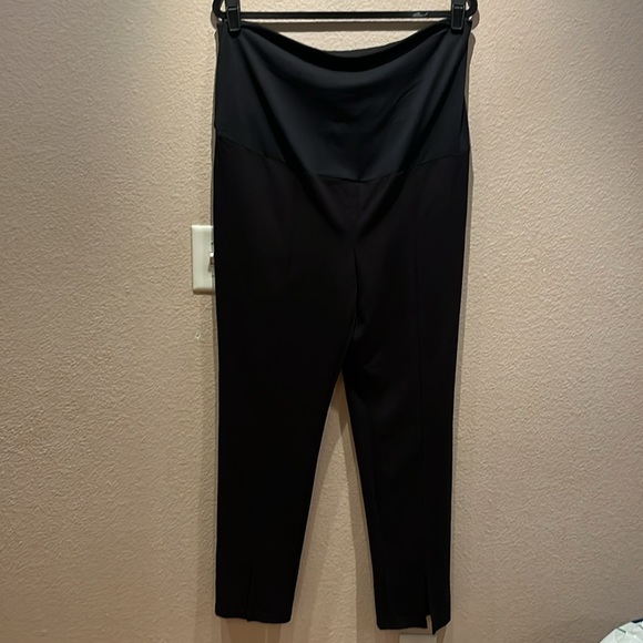 New Isabel Maternity Over Belly Split Front Ponte Maternity Pants Black NWOT - Picture 6 of 10